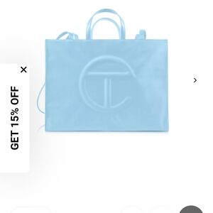 Telfar Light Blue Shopping Bag